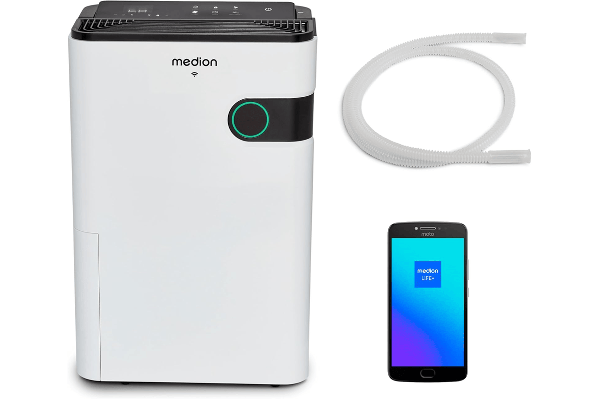 MEDION Déshumidificateur d'air avec App + commande vocale (réservoir 5,3 L) Amazon 179,95 euros juillet 2026 bon plan