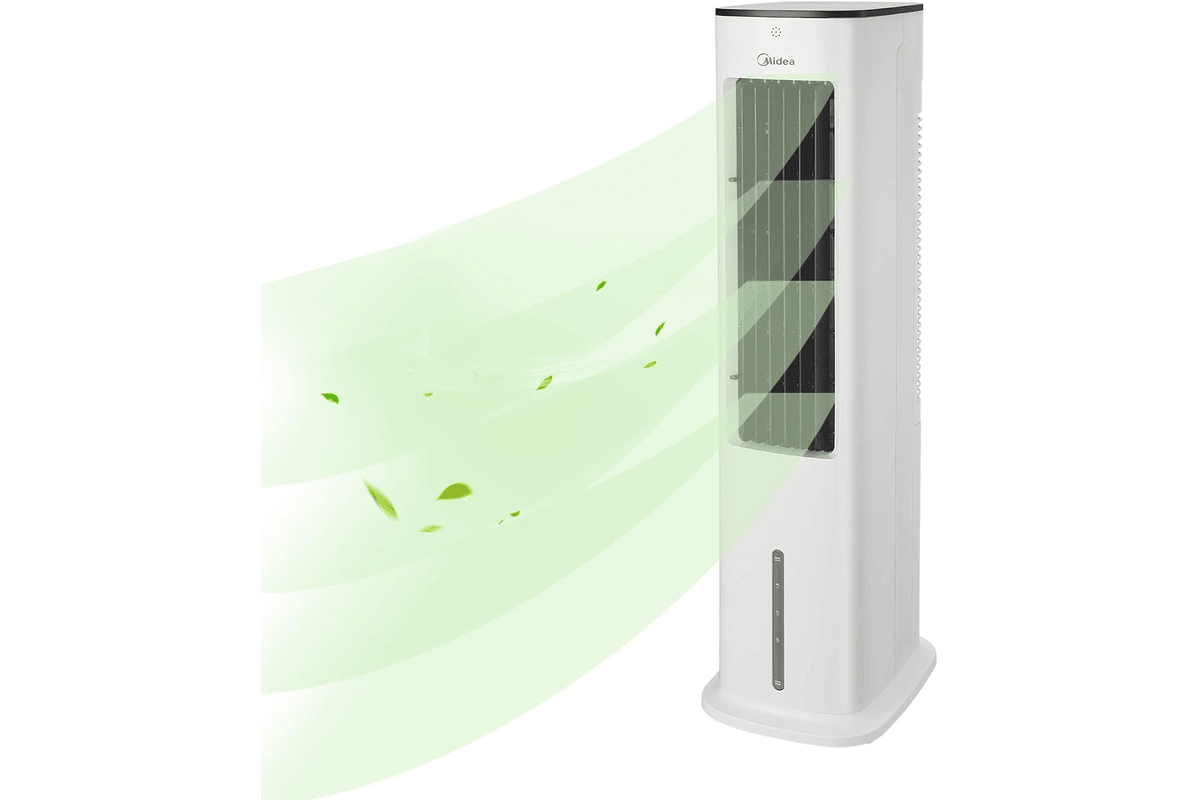 Midea Refroidisseur d'air 4-en-1 avec ventilateur + réservoir eau 5 L + humidificateur Amazon 132,94 euros juillet 2026 bon plan
