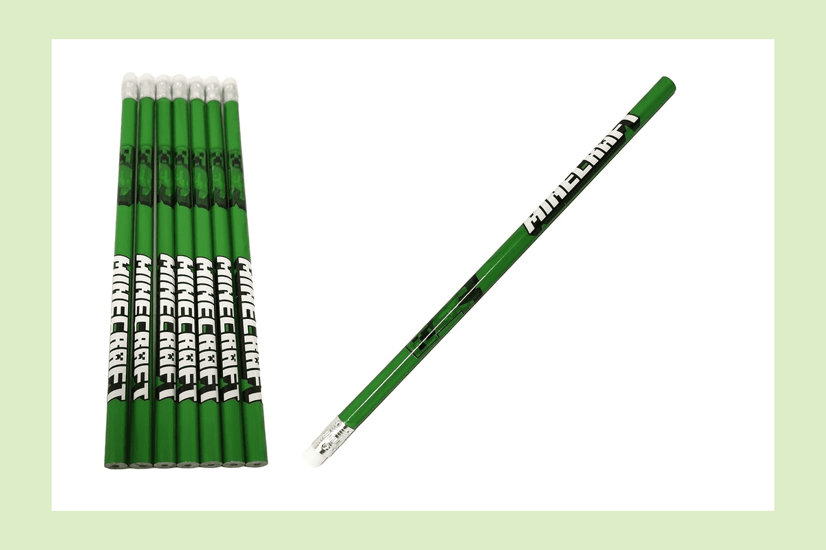 Minecraft set de crayons papeterie enfants 8 pièces cadeaux fête anniversaire crayon à remplir rentrée scolaire Minecraft Creeper 8,95 euros Amazon
