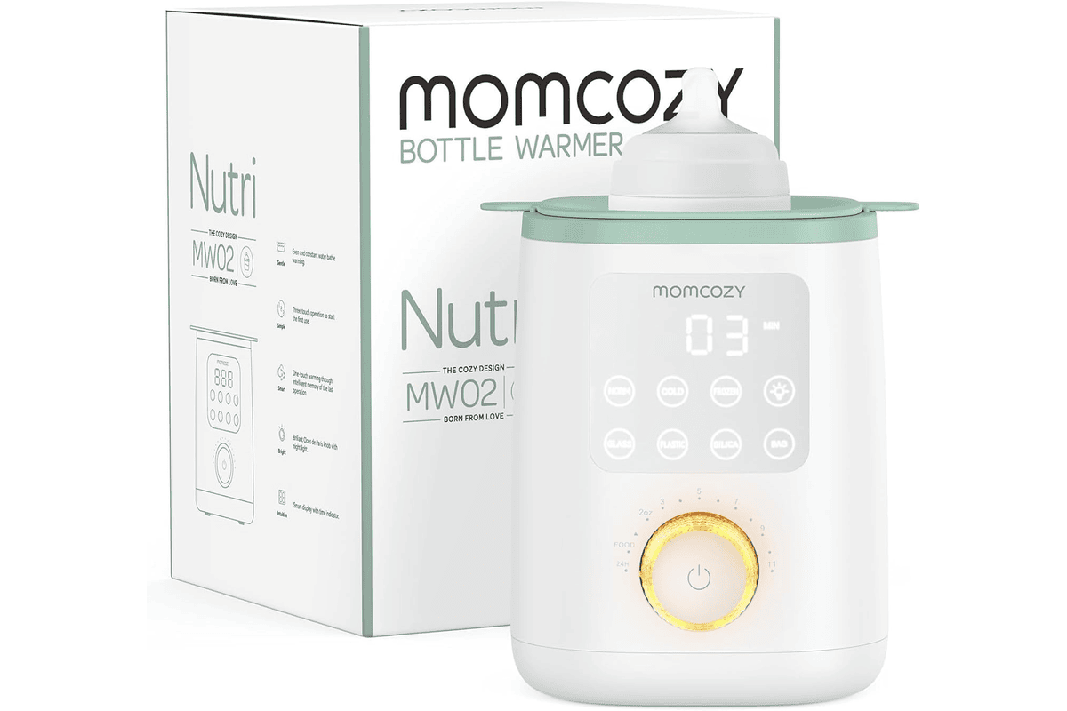 Momcozy Nutri Chauffe-Biberon 9 en 1 avec veilleuse contrôle précis température préserve nutriments lait maternel compatible tous biberons 59,99 € Amazon