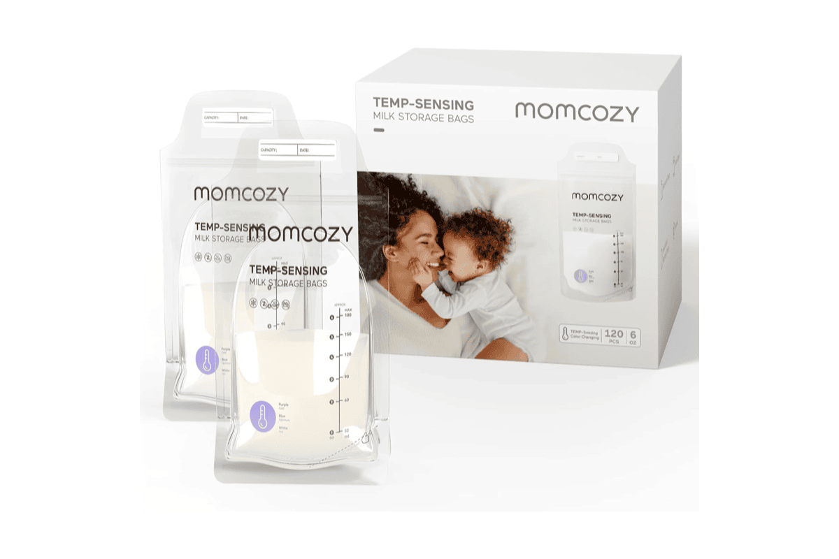 Bon plan Amazon Momcozy sachets congélation lait maternel 180 ml 120 poches stériles double fermeture étanche allaitement 17 euros mai 2026