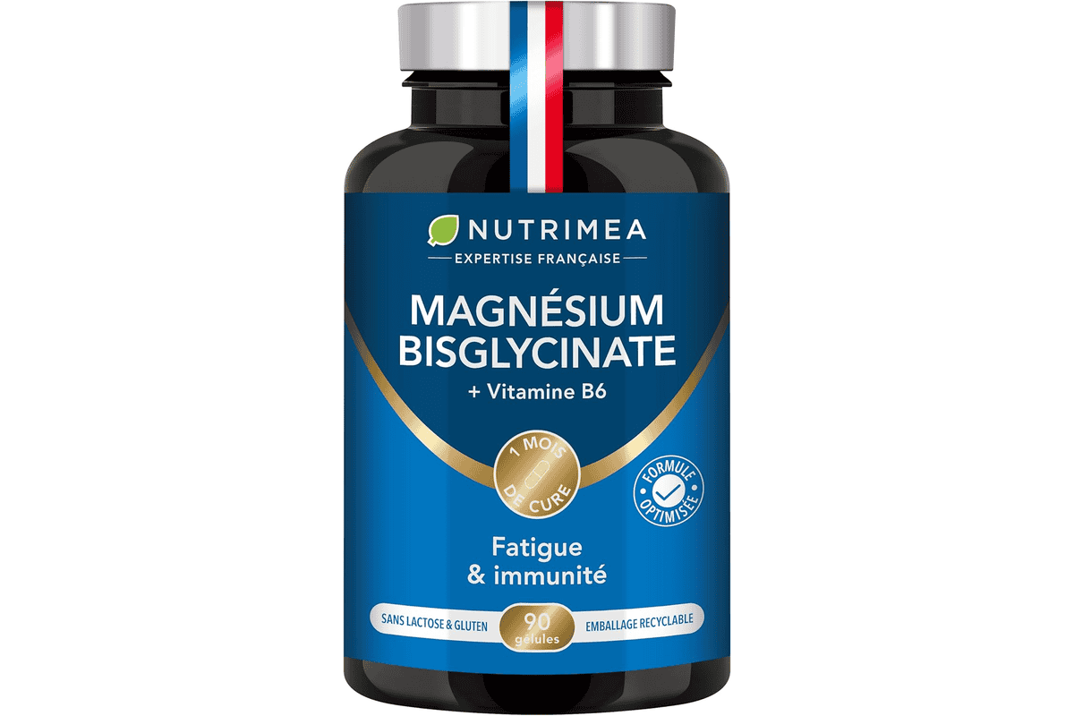 Nutrimea Magnésium Bisglycinate + Vitamine B6 90 gélules sommeil stress fatigue bon plan Amazon 15,41 euros