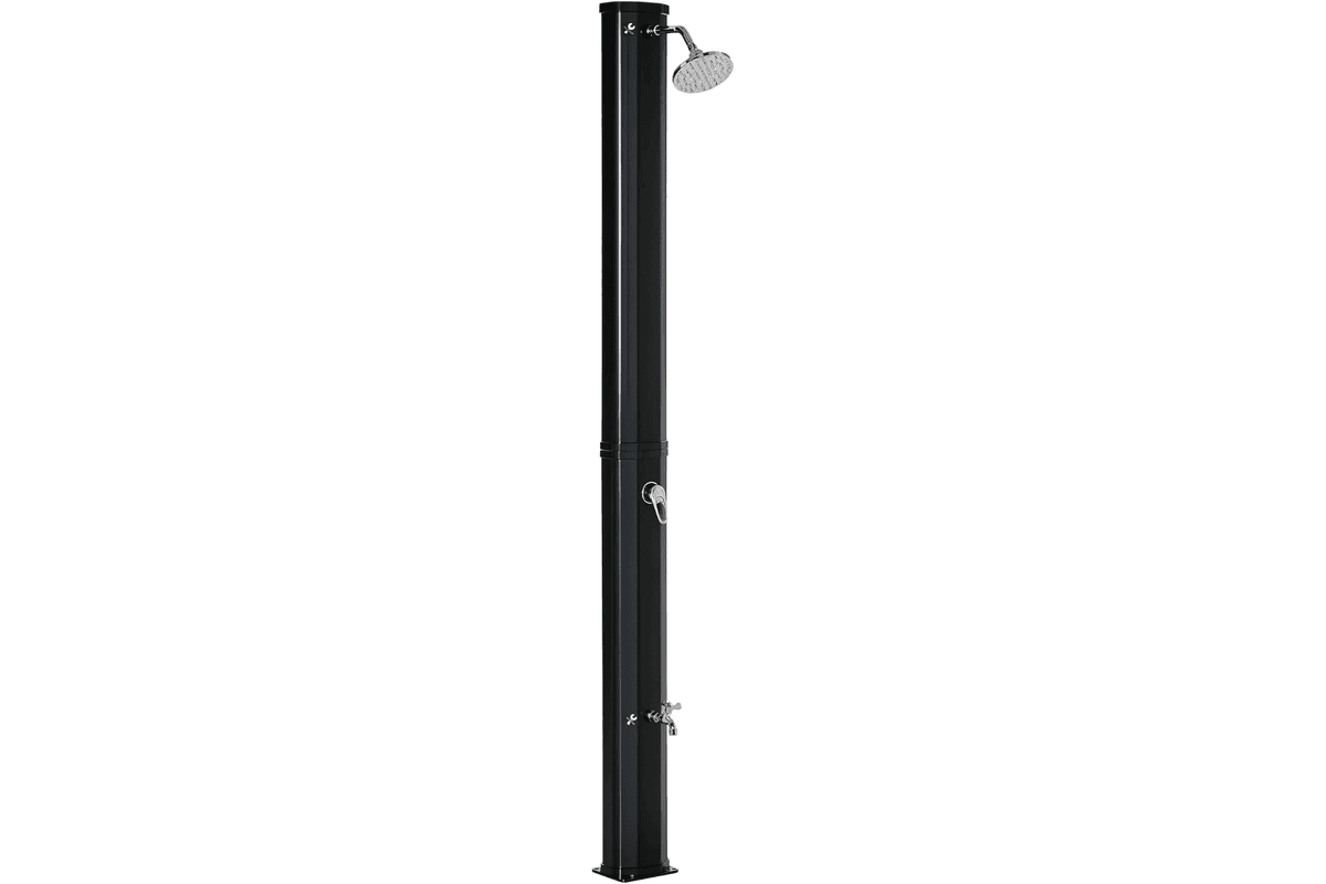 Outsunny douche solaire extérieure noire 35 L 216 cm pommeau robinet thermomètre intégré eau chaude 55°C jardin plage piscine bon plan Amazon