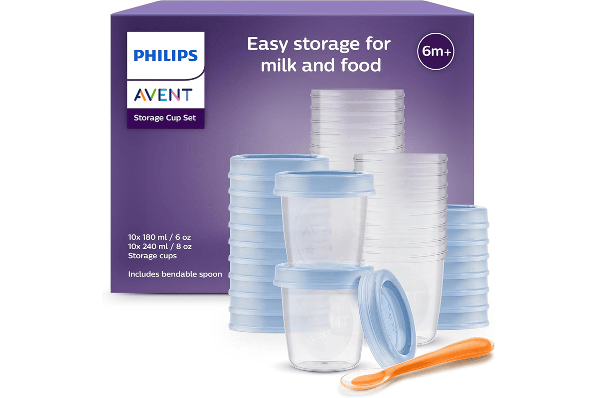 Philips Avent pots de conservation 180 ml 240 ml couvercles cuillère sevrage SCF721/20 congélation purées maison