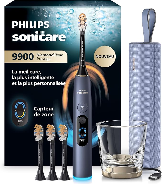 Brosse à dents électrique Philips Sonicare DiamondClean 9900 Prestige bleu tempête