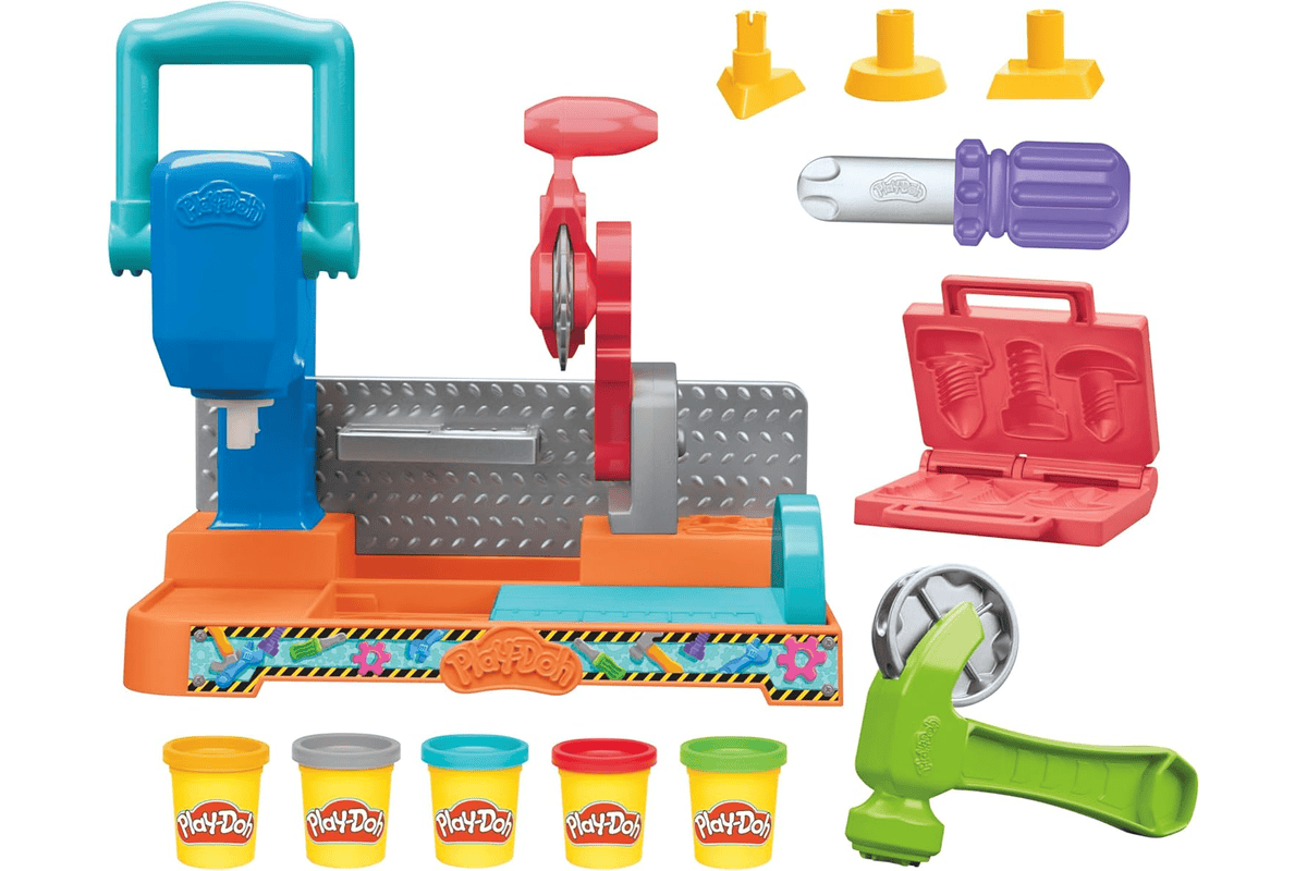 Play-Doh Banc à Outils Stamp N Saw kit pâte à modeler éducatif enfant 10,49 € bon plan Amazon