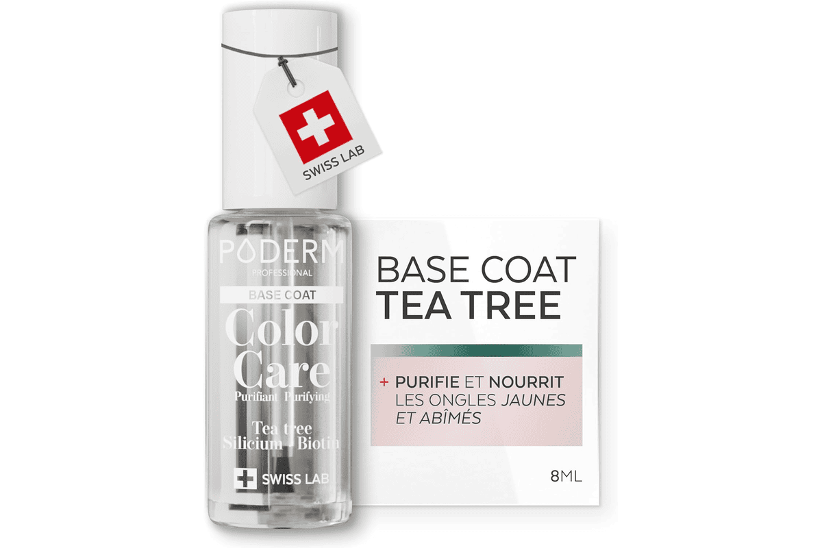 PODERM Vernis Soin Tea Tree Base Coat Swiss Lab 8 ml bon plan Amazon 8,96 €