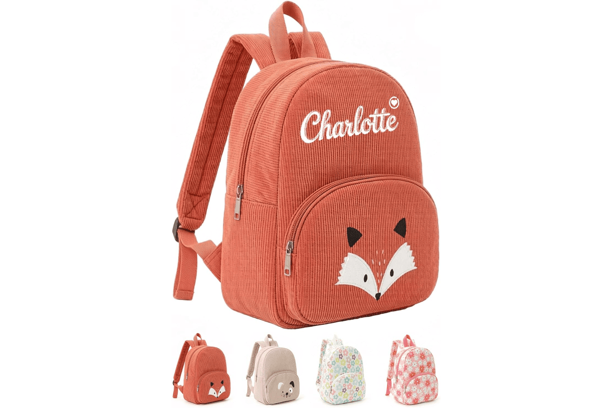 Mini sac à dos enfant fille personnalisé broderie prénom logo style Kawaii rose pastel maternelle primaire 10,95 € Amazon