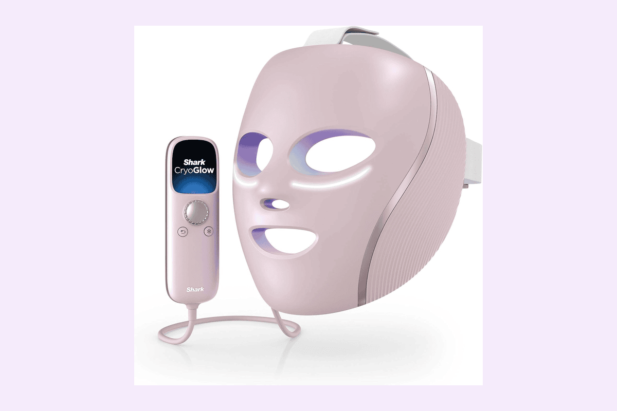 Shark CryoGlow masque facial LED refroidissement sous les yeux anti-âge réparation imperfections rouge bleu infrarouge USB-C télécommande 369,95 euros Amazon