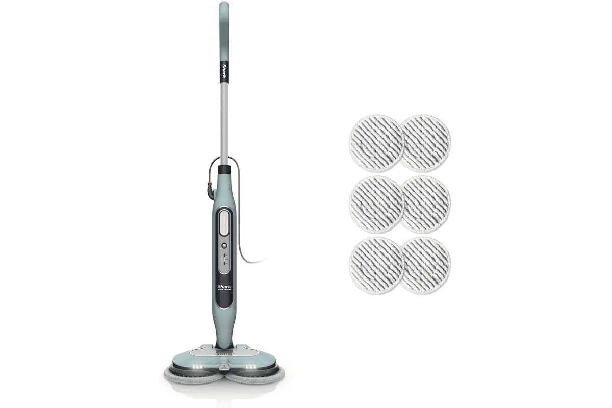 Shark Steam Mop S8201EUCP balai vapeur 3 réglages 2 tampons rotatifs Power Pads sols durs élimine taches tenaces bactéries à 109,99 € Amazon