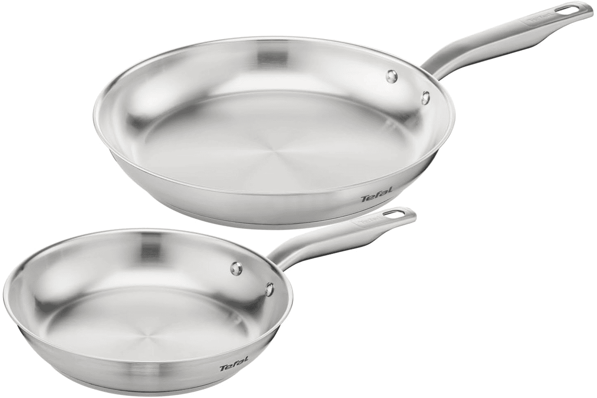 Tefal Virtuoso lot 2 poêles inox 24 et 28 cm compatibles induction garantie 10 ans à 37,99 € sur Amazon