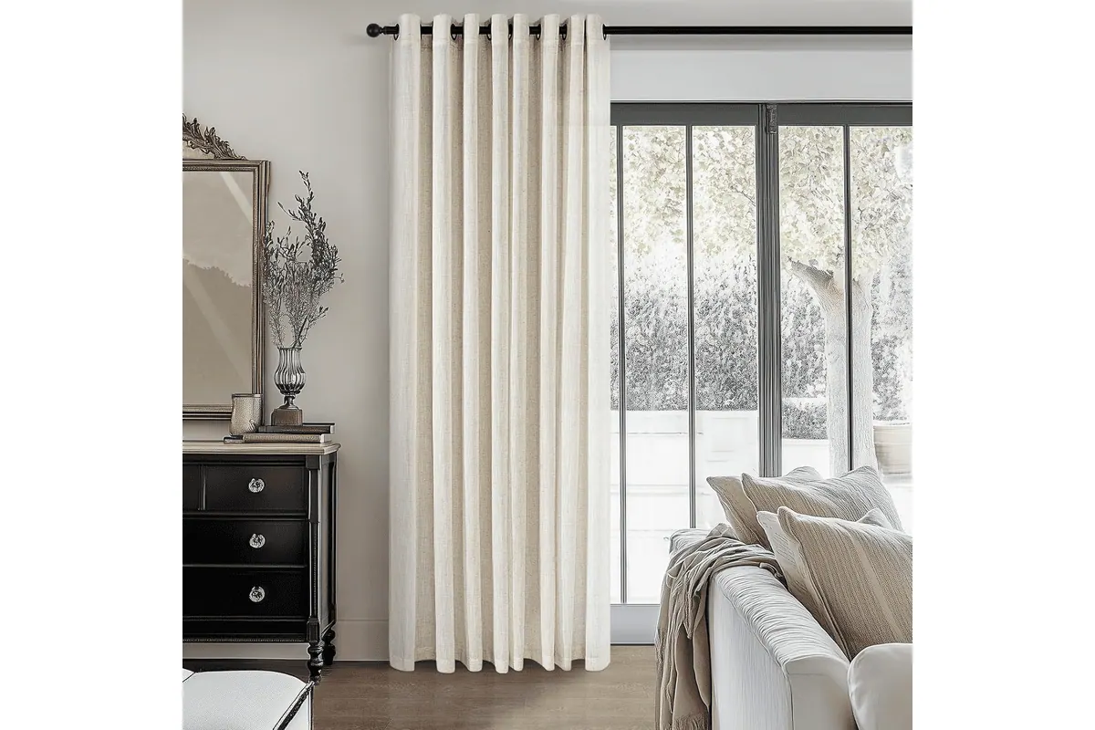 Topfinel rideau voilage lin naturel beige 140 x 240 cm lot 2 pièces œillets translucide déco chambre adulte salon boho cuisine porte fenêtre bon plan Amazon