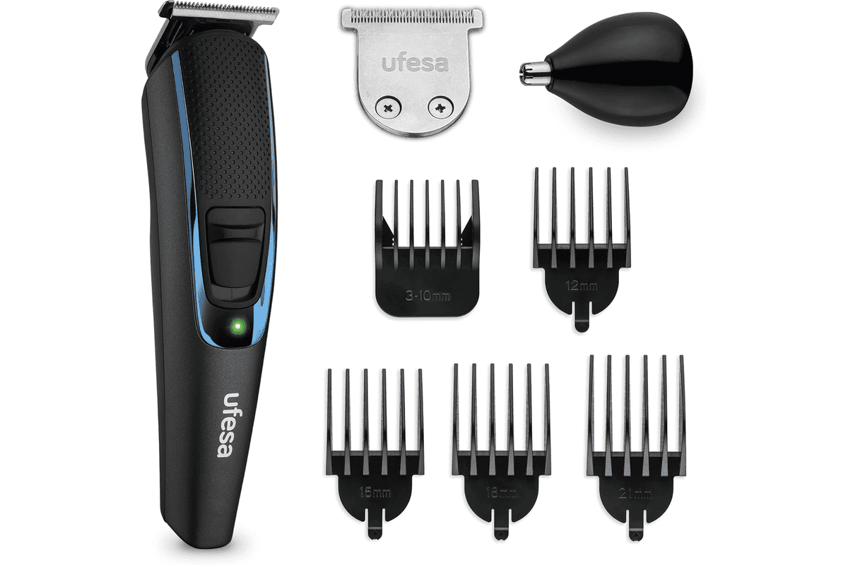 Ufesa Tondeuse Multi Groomer cheveux barbe nez oreilles 7 accessoires kit complet Amazon