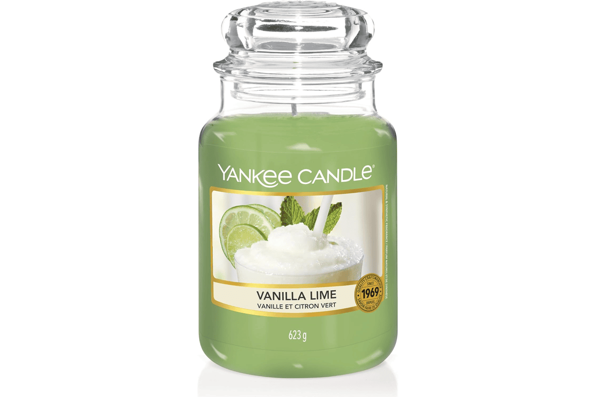 Yankee Candle bougie jarre parfumée grande taille Vanille et Citron Vert jusqu'à 150 heures de combustion cadeau Fête des Mères