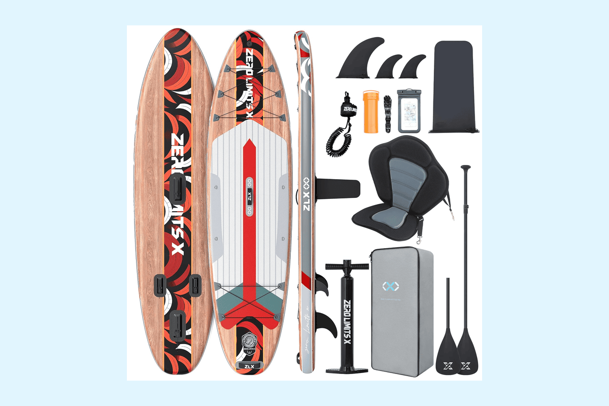 ZLX paddle gonflable adulte 2 places 320x84 cm stand up paddle avec siège kayak accessoires débutants tous niveaux 214,34 euros Amazon