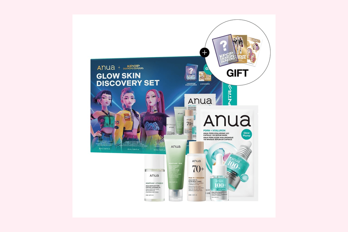 Anua Kpop Demon Hunters Glow Skin Discovery Set kit découverte 10 produits soins illuminateurs édition limitée K-beauty coréenne YesStyle 21,02 euros au lieu de 28,02 euros