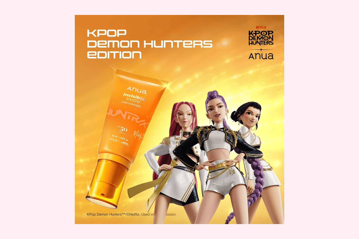 Anua Kpop Demon Hunters Invisible Matte Finish Sunscreen 50 ml crème solaire chimique fini mat édition limitée K-beauty coréenne YesStyle 7,08 euros au lieu de 17,70 euros