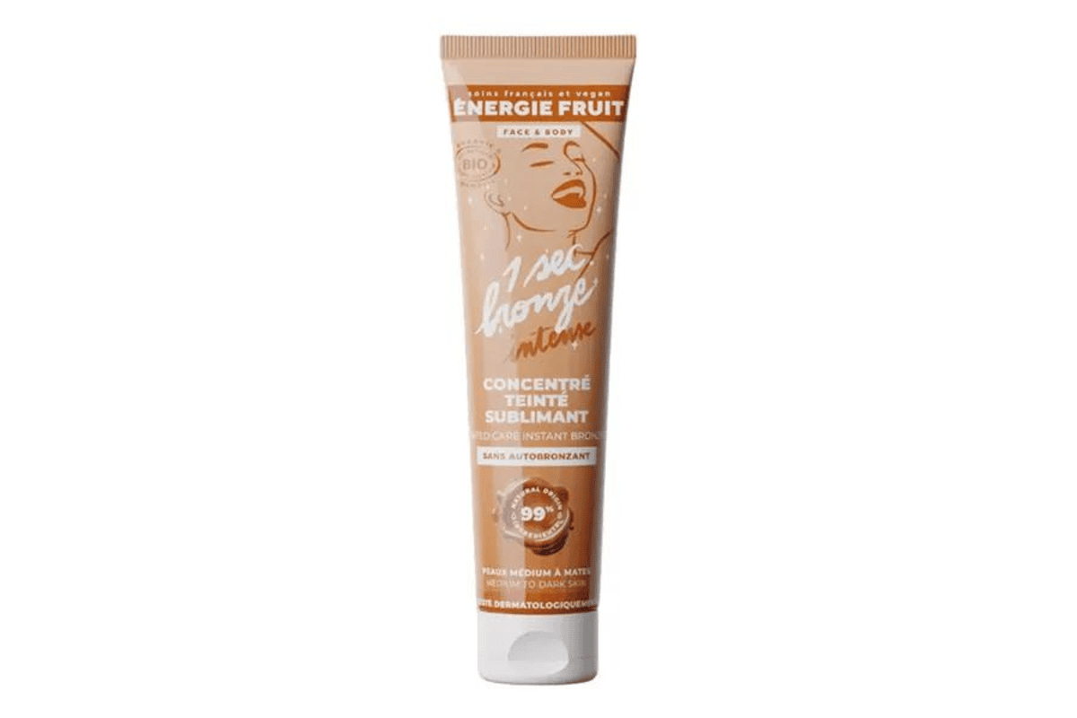 Flacon Energie Fruit concentré teinté sublimant visage et corps au cacao bio 100 millilitres