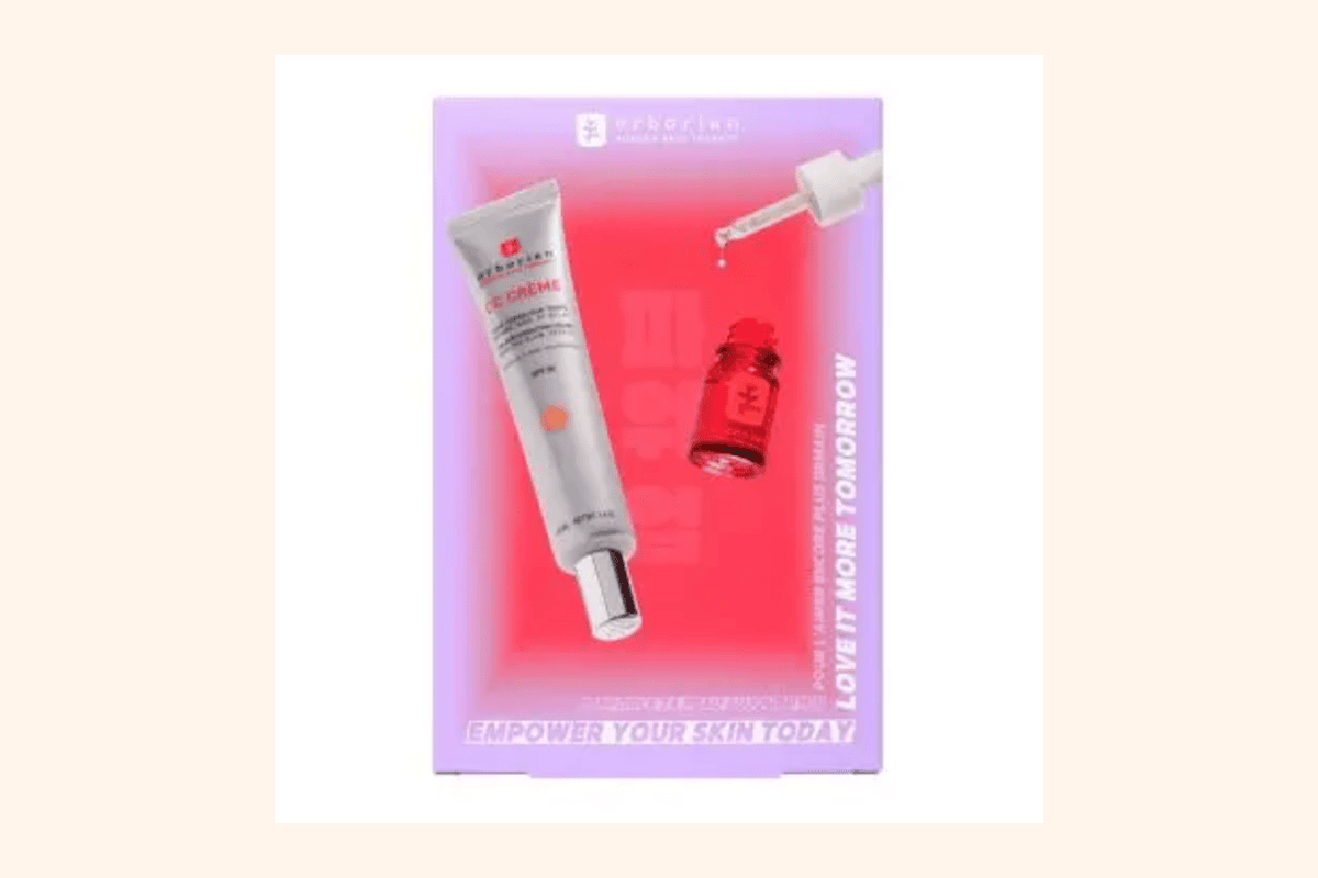 Erborian Coffret Duo Essentiels Beauté CC Crème Doré 40 ml Skin Therapy Oil 10 ml K-beauty française teint unifié éclatant Beauty Success 33,38 euros au lieu de 44,50 euros -25 %