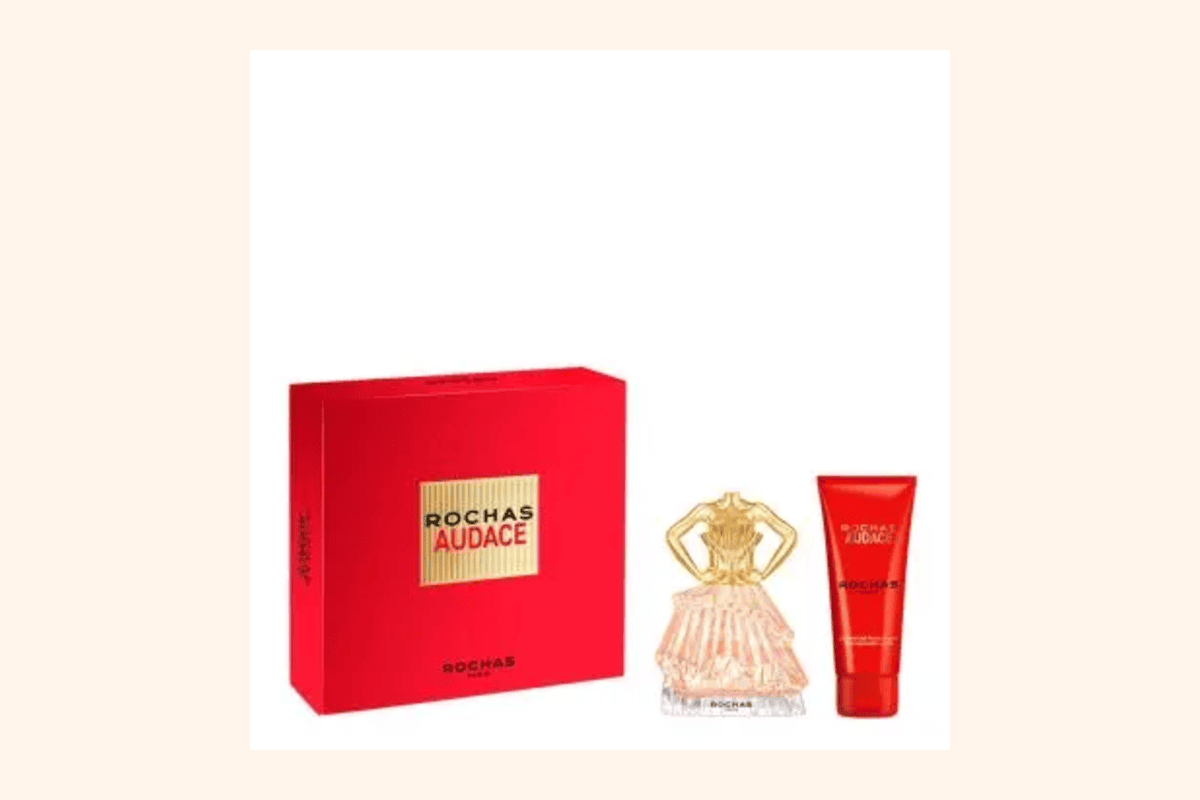 Rochas Audace coffret cadeau eau de parfum 60 ml lait corps 100 ml ambré floral gourmand mandarine framboise flacon haute couture Beauty Success 71,18 euros au lieu de 94,90 euros