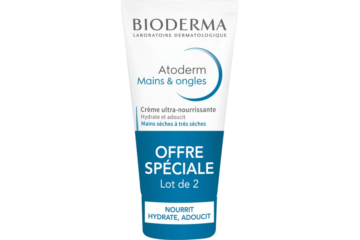 Bioderma Lot de 2 crèmes mains et ongles réparatrice Atoderm Blissim 8,40 euros juillet 2026 bon plan duo crèmes mains réparatrices