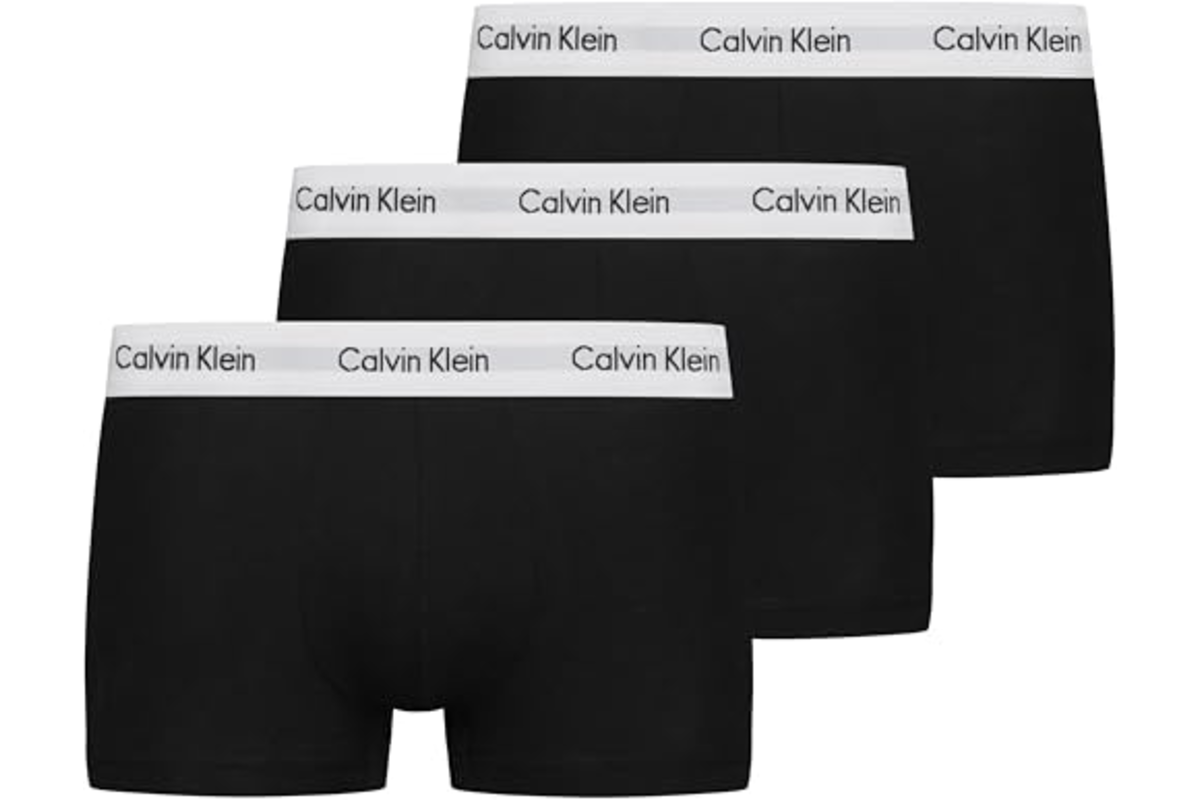 Calvin Klein lot 3 boxers homme taille basse noir coton stretch ceinture logo