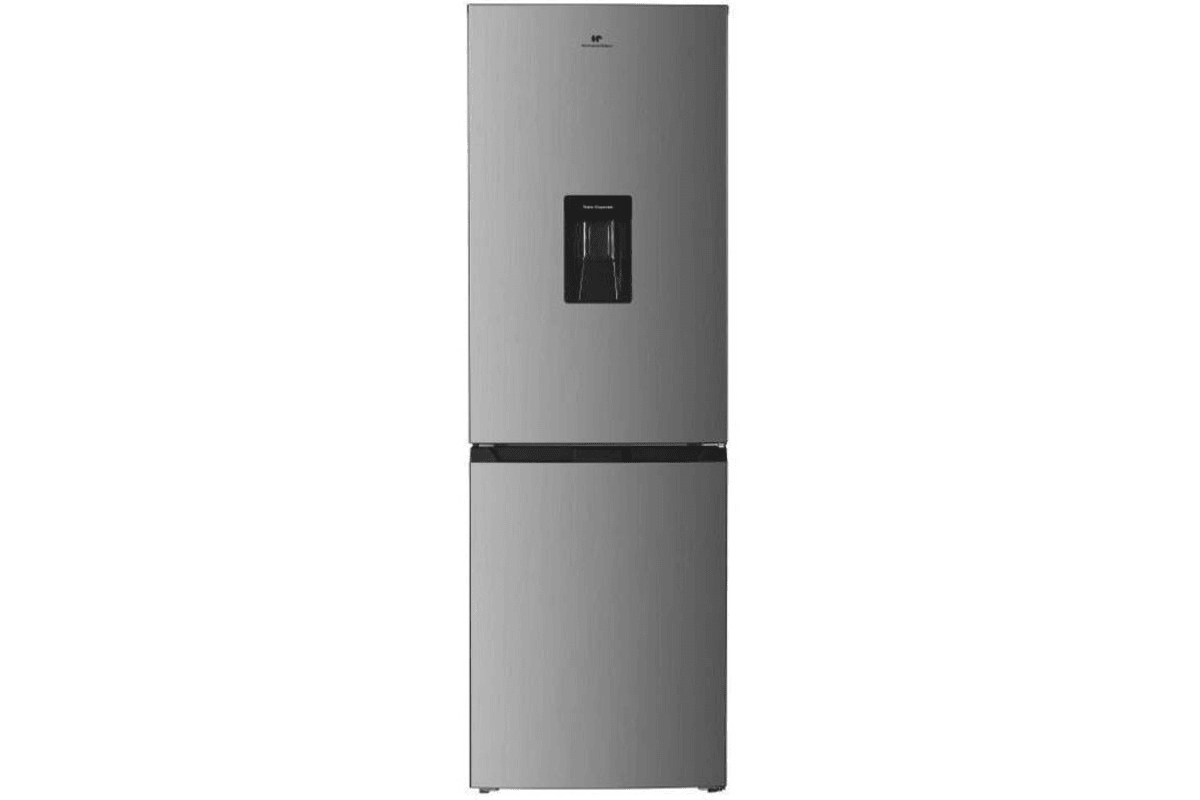 Continental Edison CEFC251NFIX — Réfrigérateur congélateur bas 251 L, Total No Frost, distributeur d'eau 2 L, inox, L 54 × H 180 cm Cdiscount 269,99 euros juillet 2026 bon plan