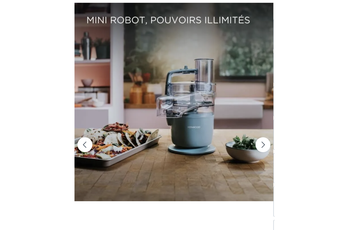 Robot multifonction Kenwood FDP22 mini robot pouvoirs illimités cuisine bol 1.3L gris
