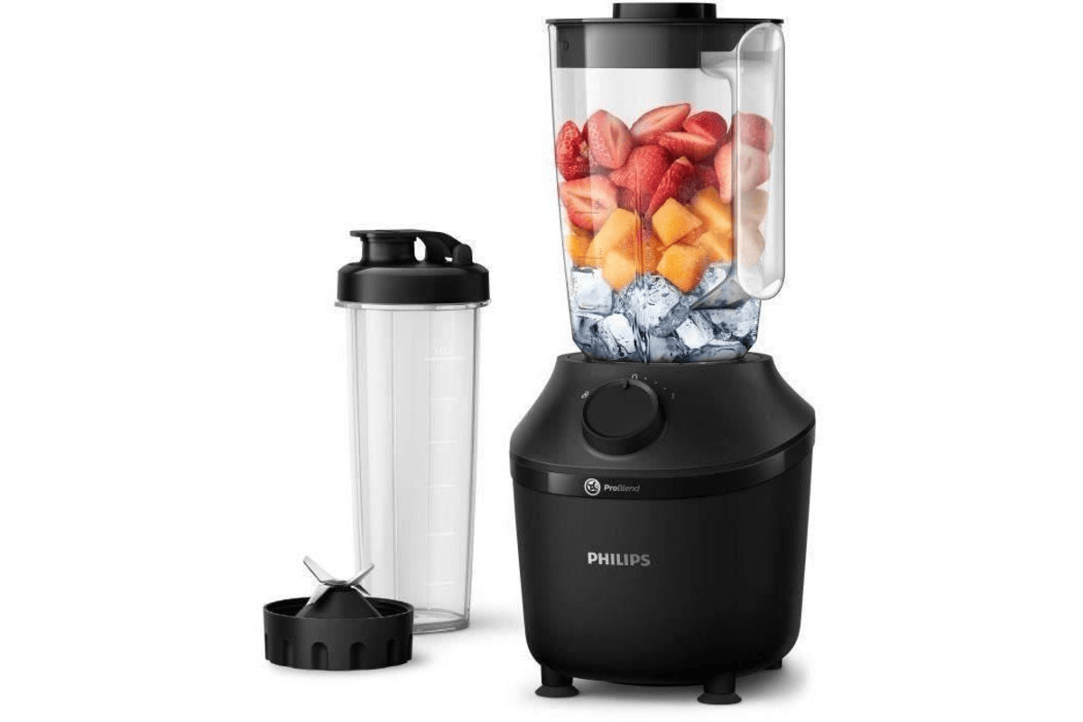 Philips HR2041/41 — Blender mixeur Série 3000 avec gourde, 450 W, 1,9 L, système ProBlend, noir Cdiscount 25,99 euros juillet 2026 bon plan