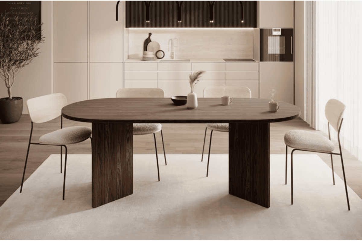Table à manger Ovo Selsey Noyer Wisconsin 204 × 90 cm Selsey sur Cdiscount promo soldes --23 % juillet 2026