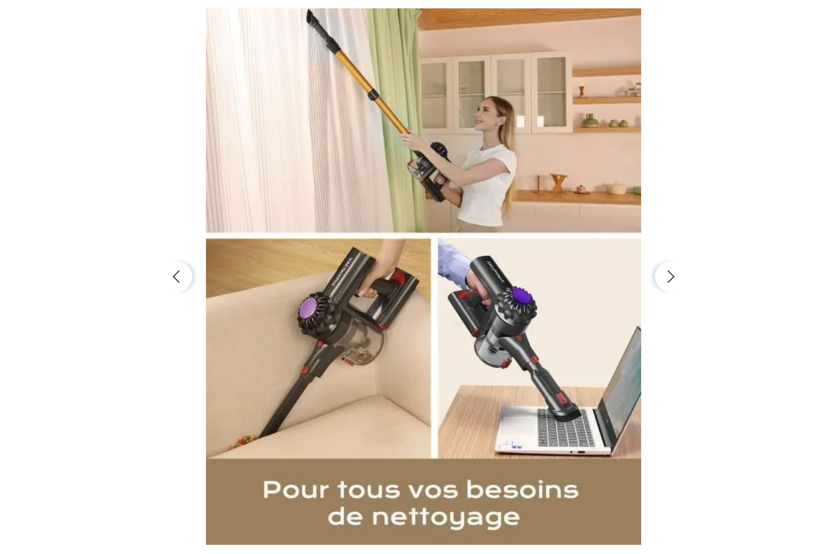 VACTechPro aspirateur sans fil utilisation rideaux canapé ordinateur portable multi-usage 6-en-1