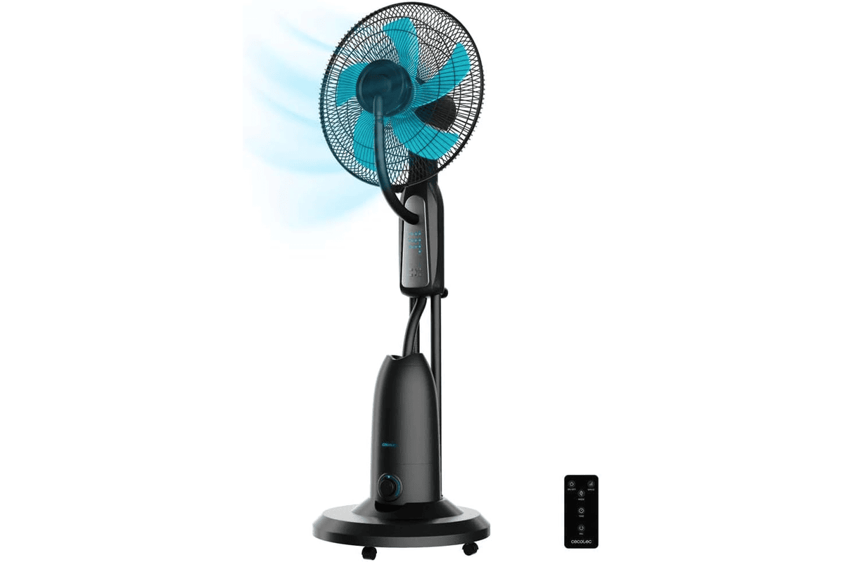 Cecotec ventilateur nebuliseur EnergySilence 490 Freshessence brumisateur 90W diametre 40cm capacite 2 8 litres oscillation telecommande