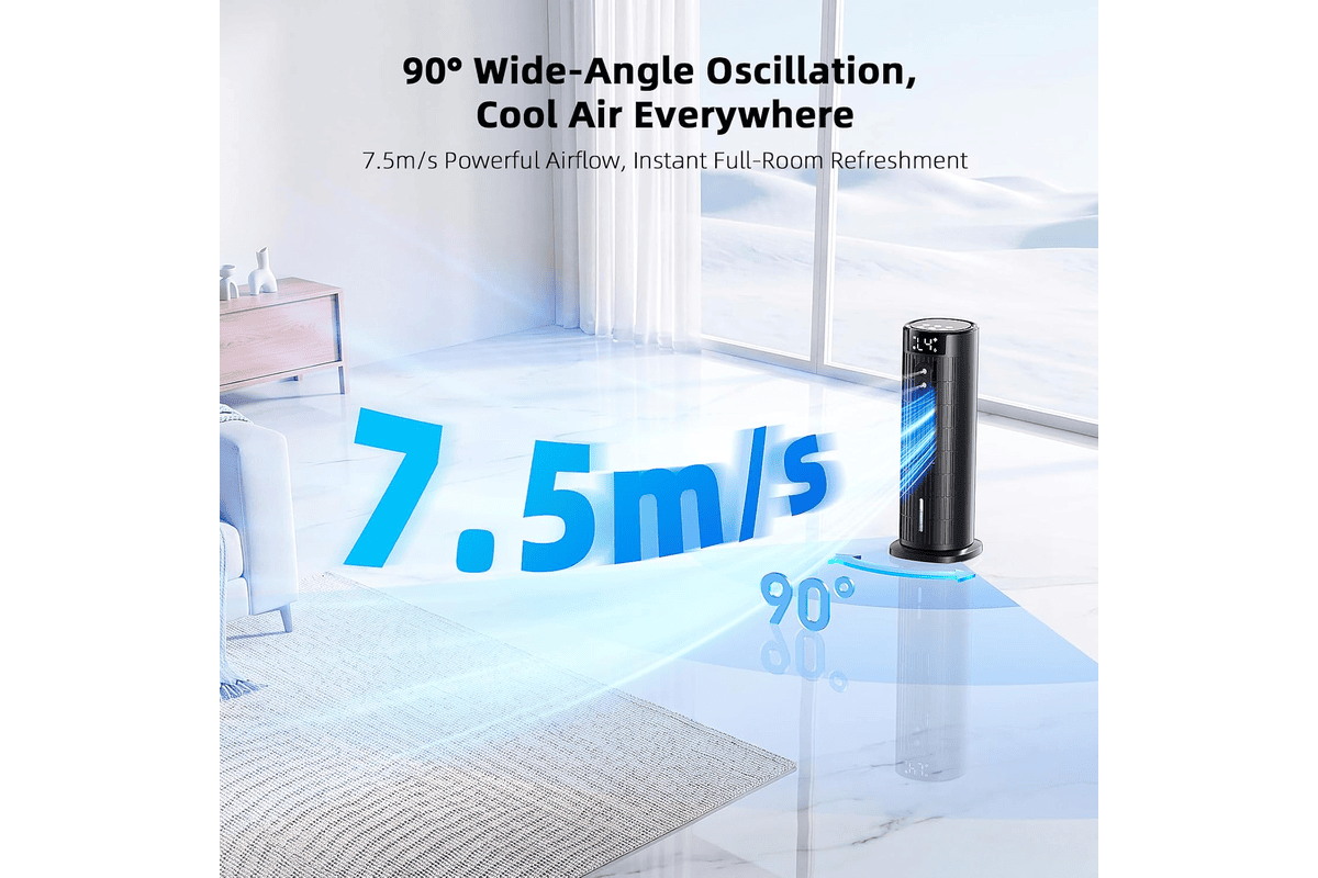 Climatiseur portable refroidisseur d'air mini mobile réservoir eau mode pulvérisation minuterie vitesses 199,99 € Amazon