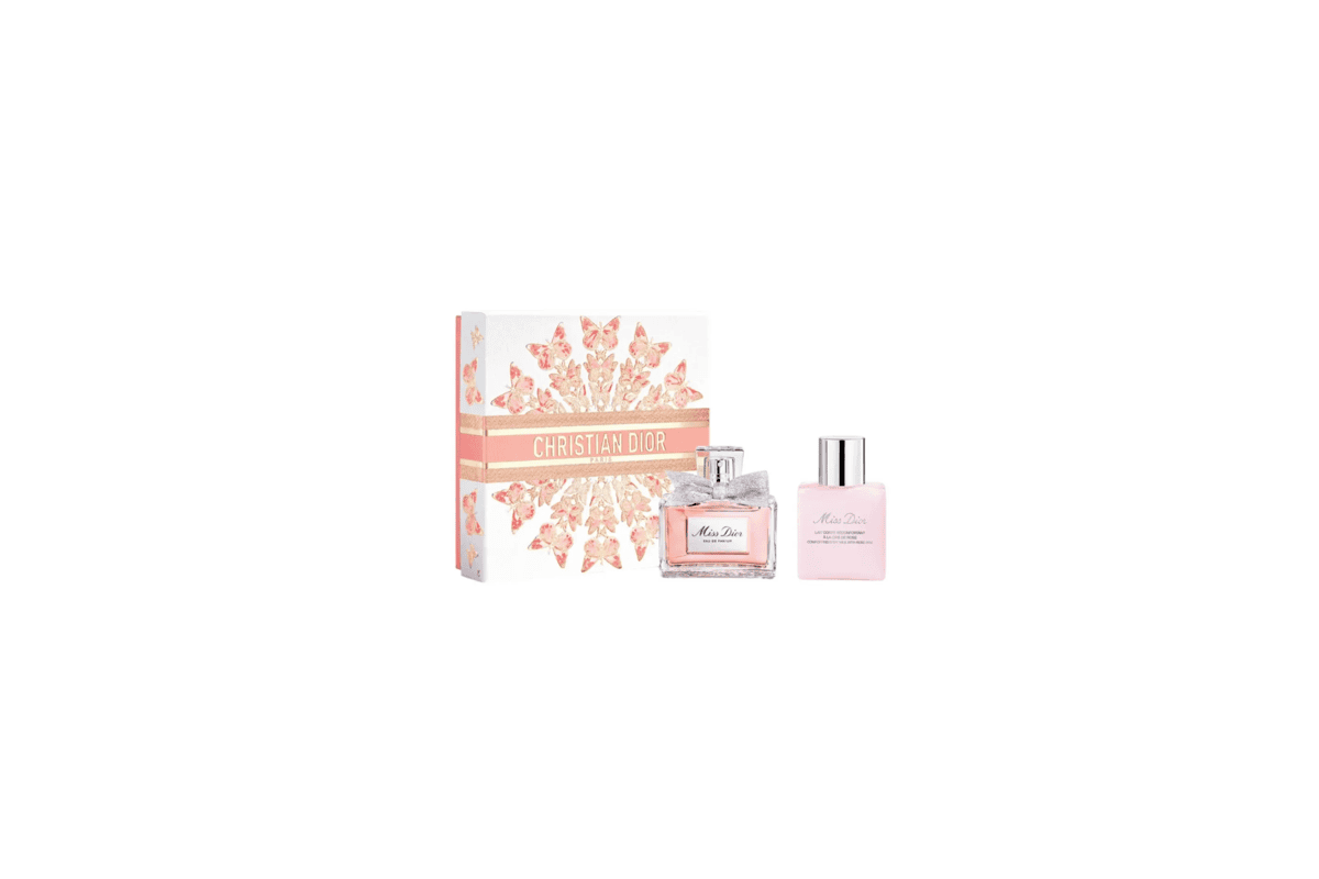 Coffret Miss Dior édition limitée papillons Eau de Parfum 50ml Lait Corps Cire de Rose 75ml