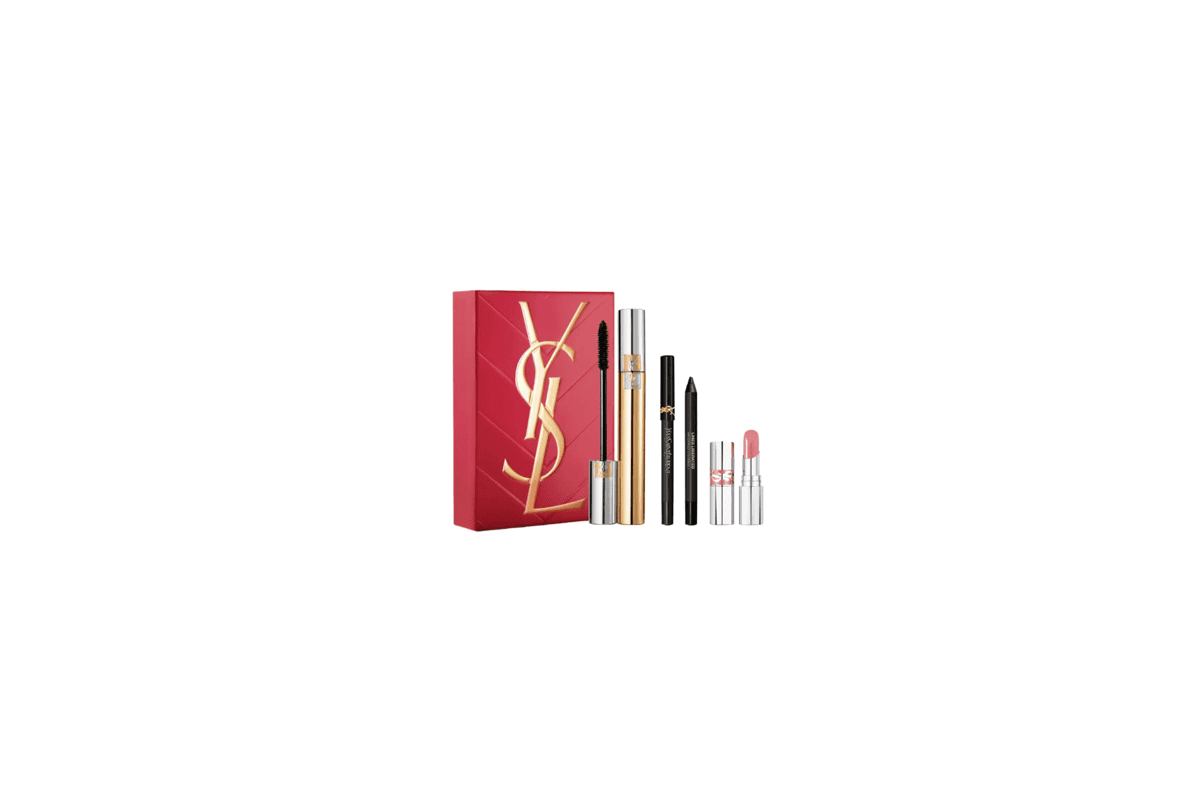 Coffret YSL Yves Saint Laurent Mascara Volume Effet Faux Cils crayon Lines Liberated rouge à lèvres Loveshine