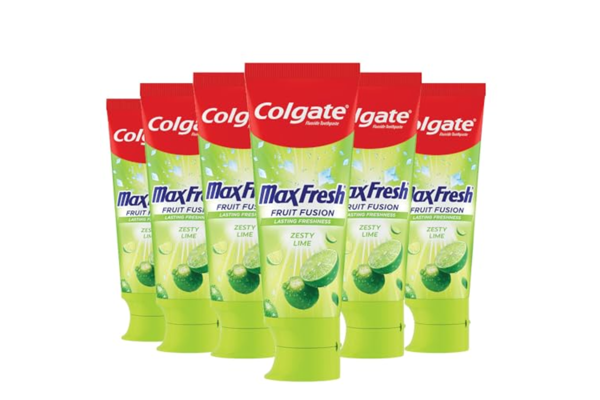 Colgate Max Fresh Fruit Fusion citron vert lot 6 tubes dentifrice agrumes fraicheur