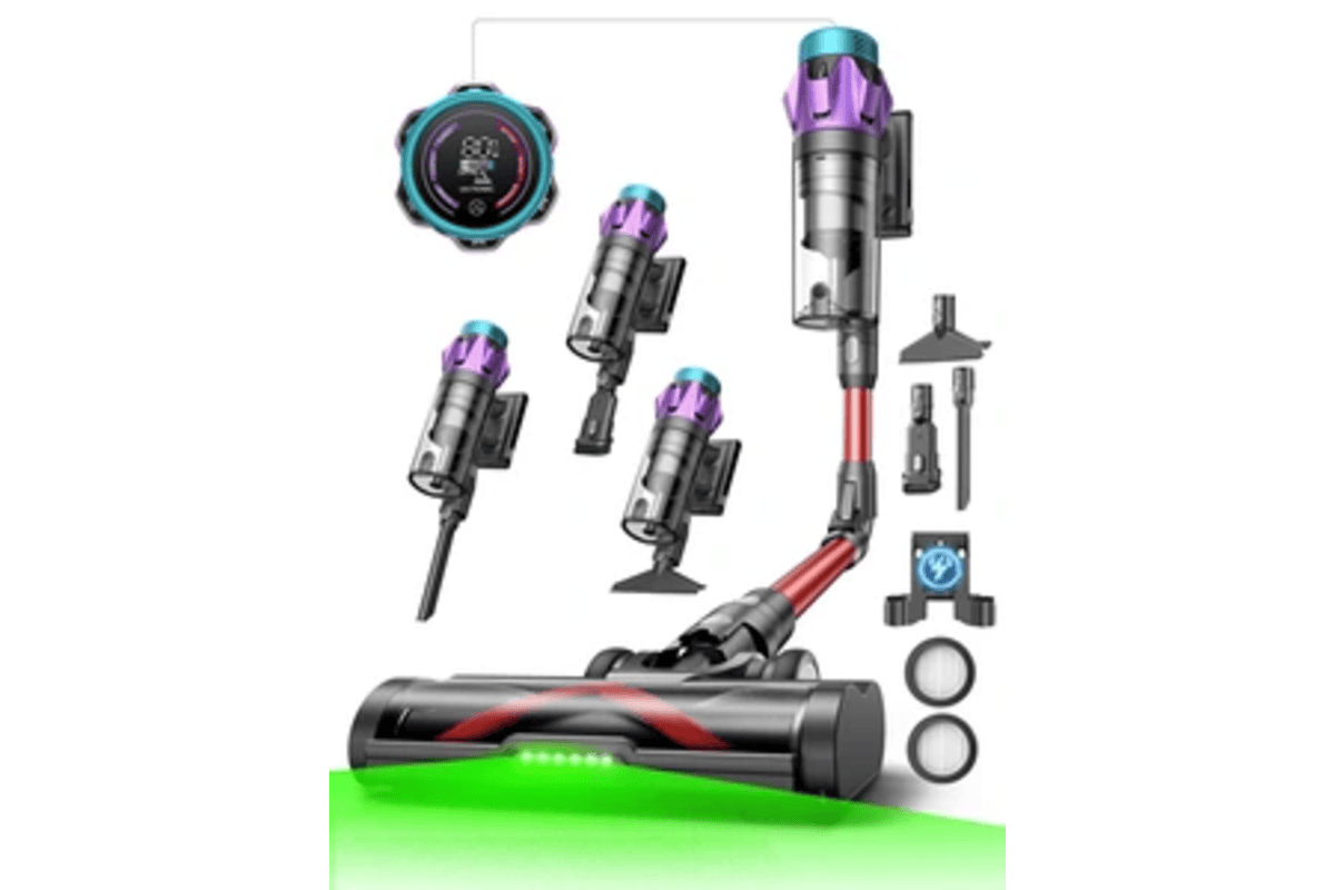 Aspirateur balai Ultenic Aspirateur Balai sans Fil UF18 Pro, 600W, 150AW, 70Kpa, Autonomie 80 min, Écran LED, Tube flexible, GreenEye, Gris et Rouge Darty 114,99 euros juillet 2026 bon plan Awin cashb