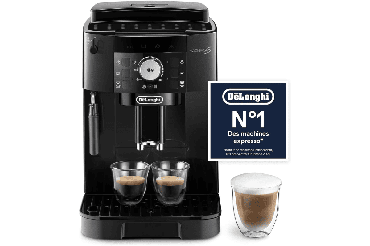 DeLonghi Magnifica S ECAM11 112 B machine cafe automatique noir broyeur grain expresso cappuccino crema