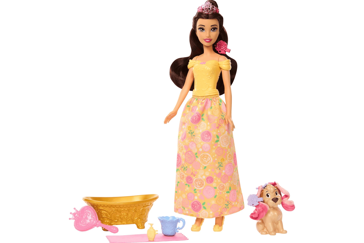 Disney coffret Princesse Belle chien à toiletter taches qui changent de couleur baignoire brosse 9 € Amazon