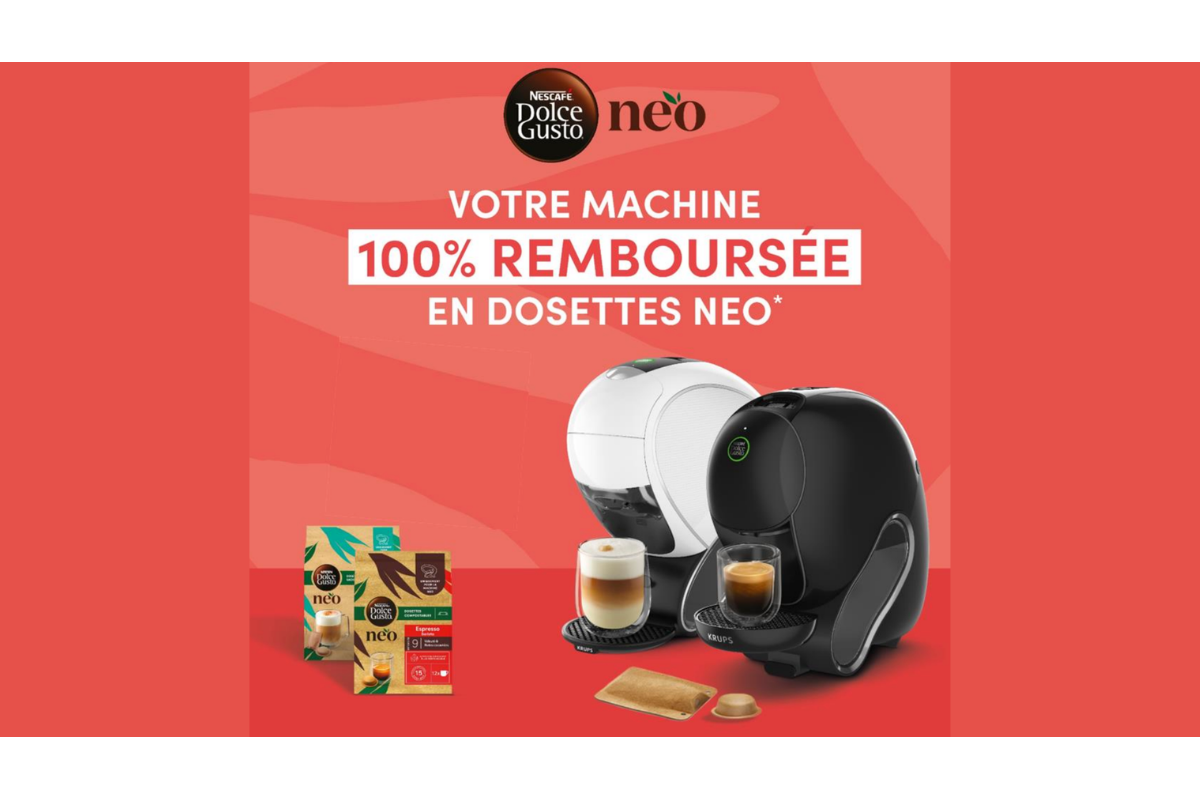 Bon plan Dolce Gusto NEO Krups machine 69 euros remboursee 100 pourcent en dosettes NEO mai 2026