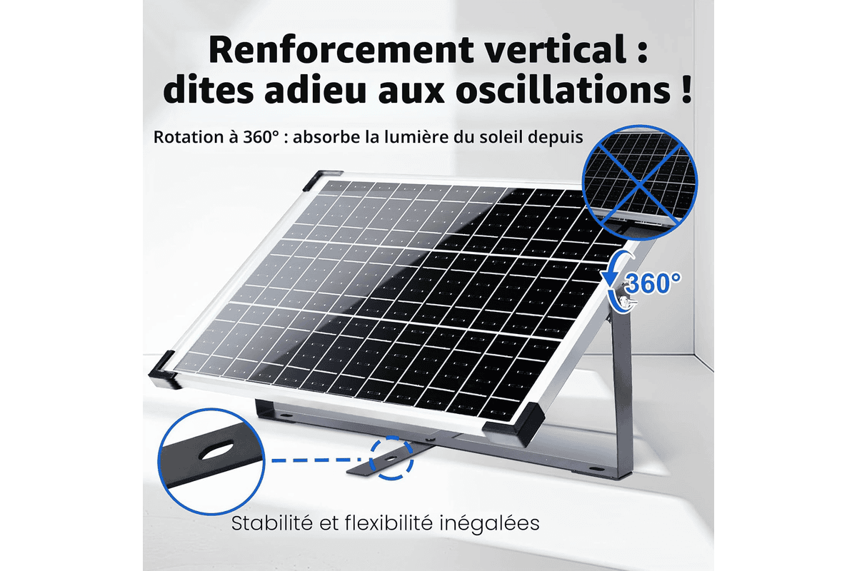 ECO-WORTHY kit panneau solaire 25 W 12 V monocristallin support de montage câble SAE contrôleur de charge 47,49 € Amazon