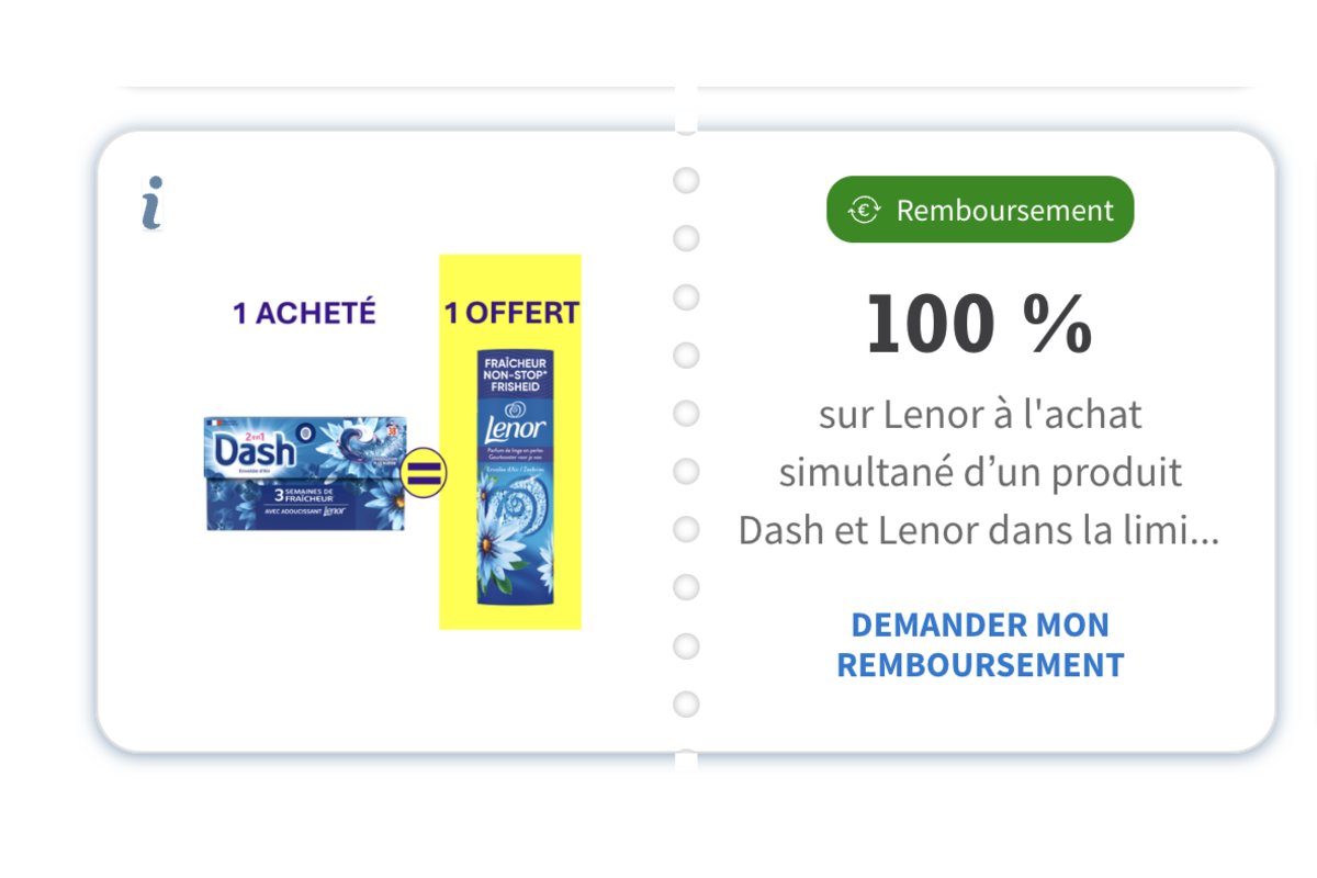 Envie de Plus 100% remboursé Dash Lenor et Oral-B brossettes 2026