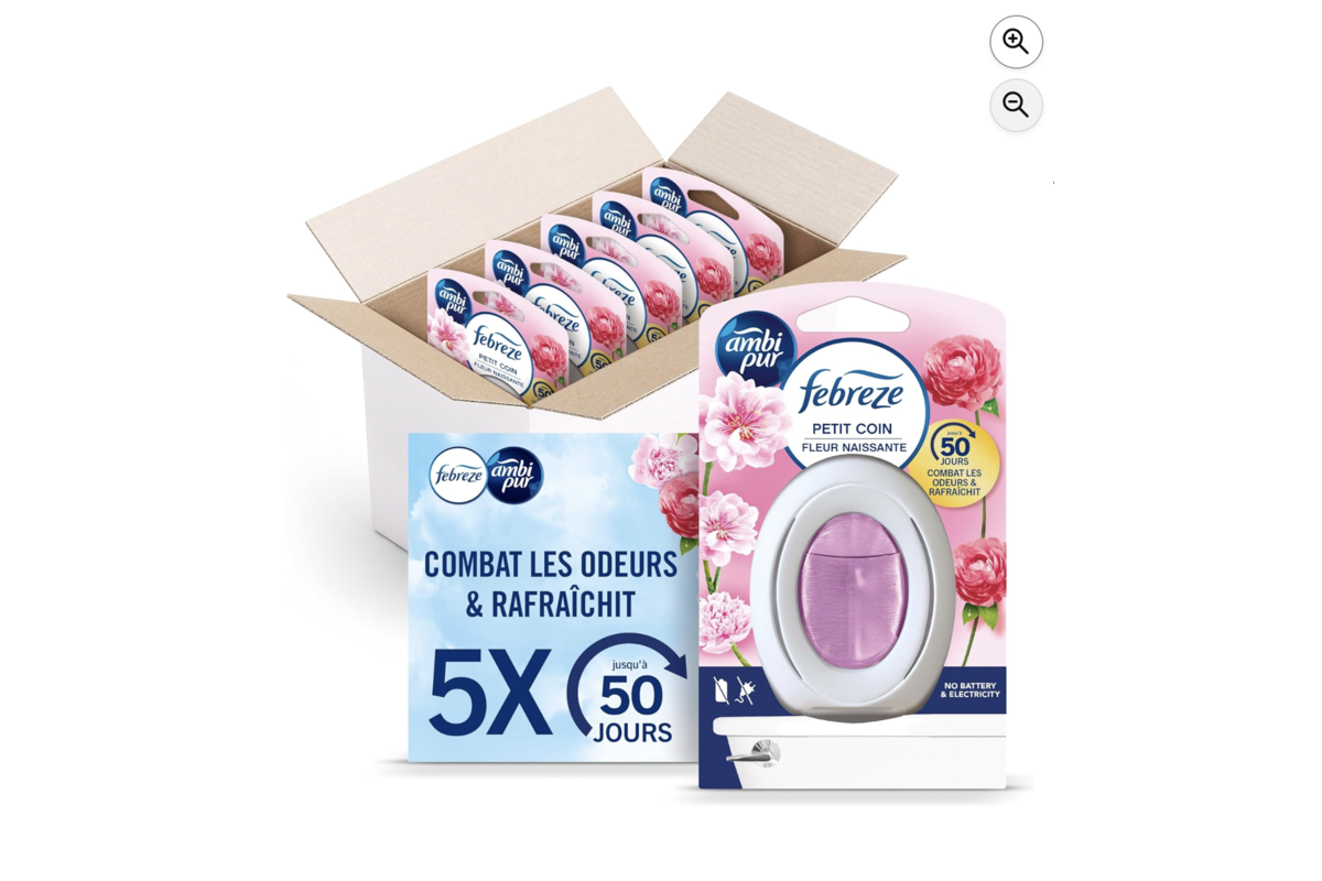 Febreze Petit Coin désodorisant WC continu lot de 5 parfum Fleur Naissante 7,5 ml