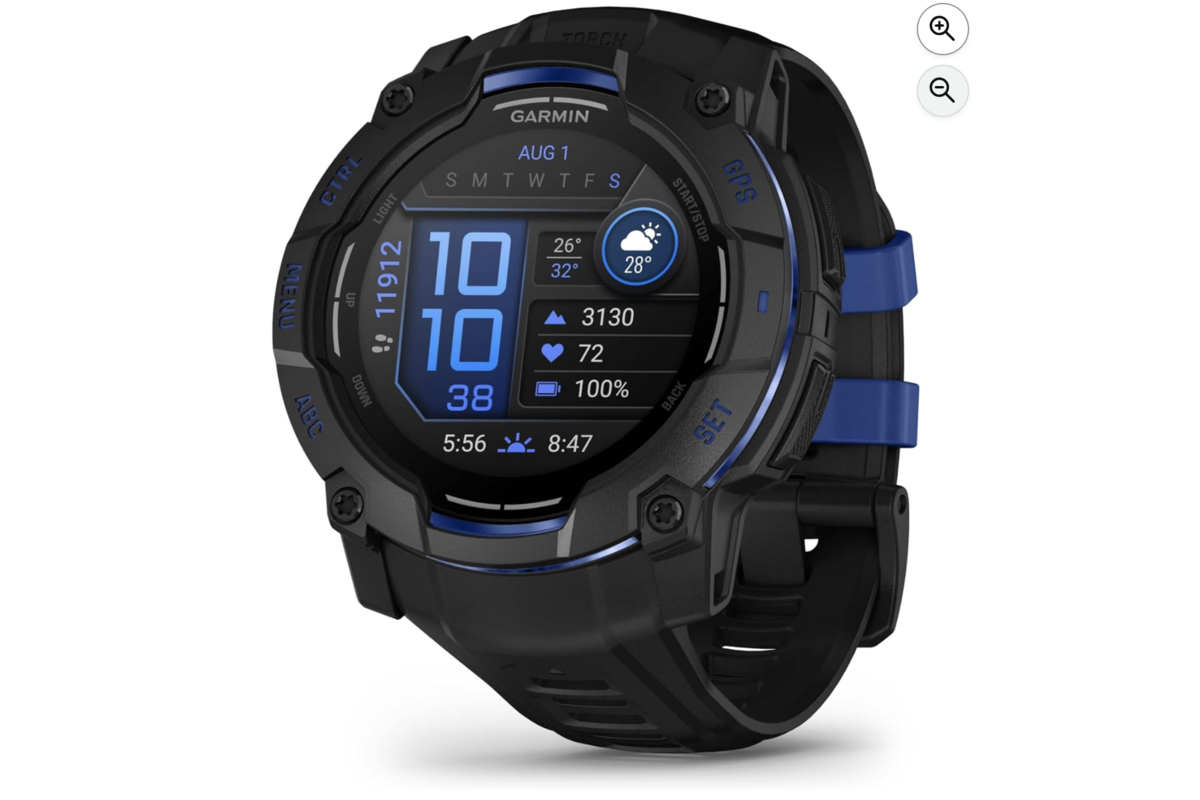 Garmin Instinct 3 AMOLED 50 mm Noir Bleu électrique montre GPS multisport