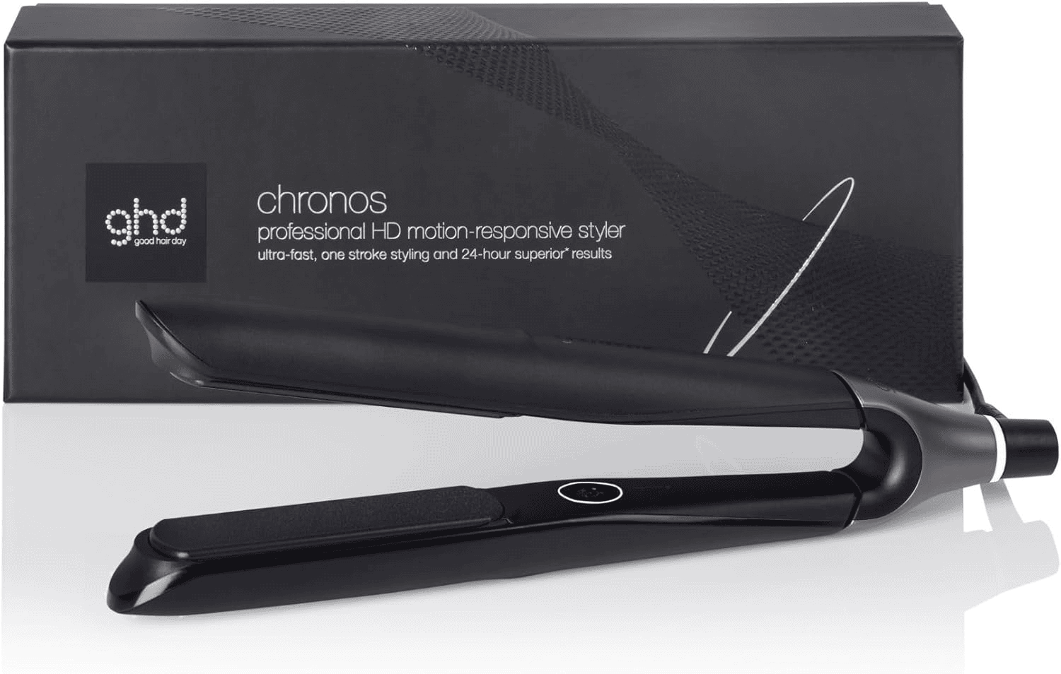 Lisseur GHD Chronos à 254,97 € au lieu de 339 € sur Amazon (~-25 %, -84,03 €) : technologie HD Motion exclusive, capteurs ultra-réactifs ajustant la température 100 fois par seconde, coiffage 3× plus rapide qu'un lisseur classique en un seul passage, 75 % plus de brillance, zéro dommage
