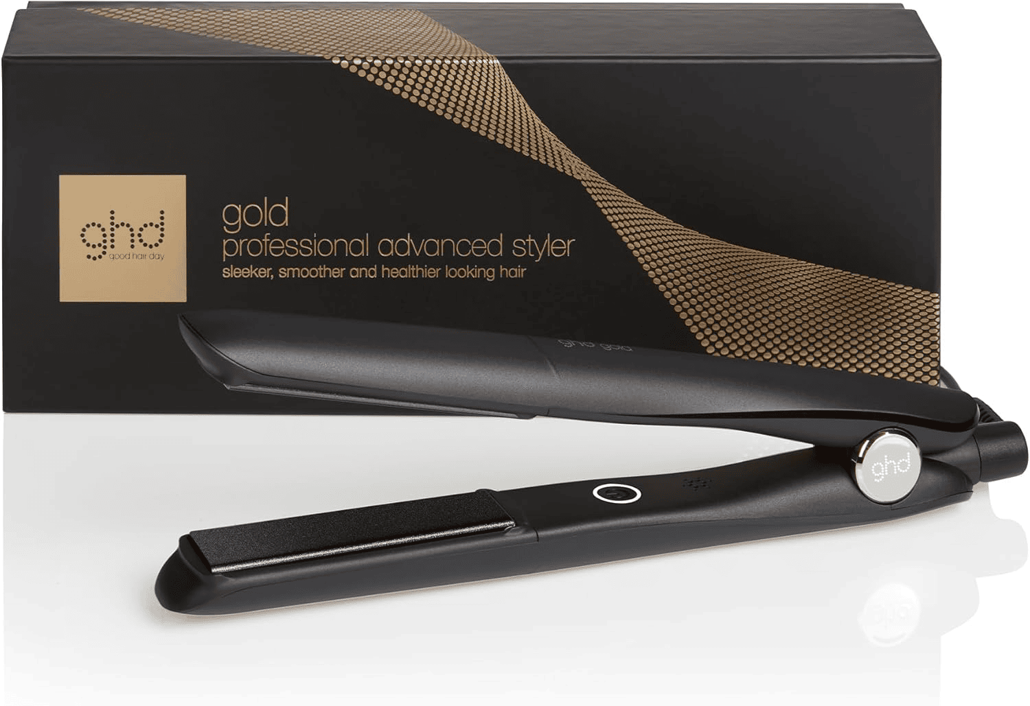 Lisseur GHD Gold Styler à 137,99 € au lieu de 219 € sur Amazon (-37 %, -81 €) : best-seller professionnel, double capteur de température 185 °C constante, plaques flottantes, chauffe en 25 secondes, +65 % de brillance, mise en veille automatique 30 min