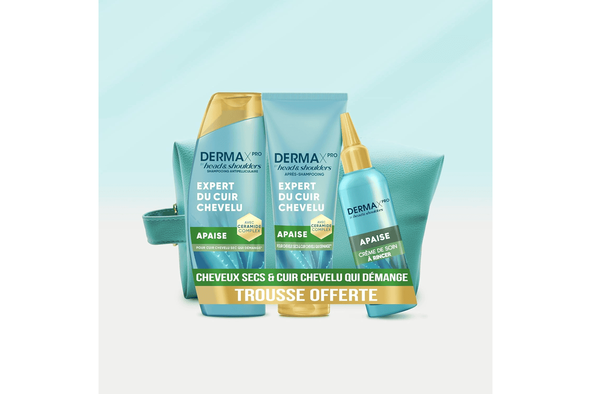 Head Shoulders DermaXPro Apaise coffret cheveux femmes shampoing apres shampoing soin cuir chevelu sensible antipelliculaire