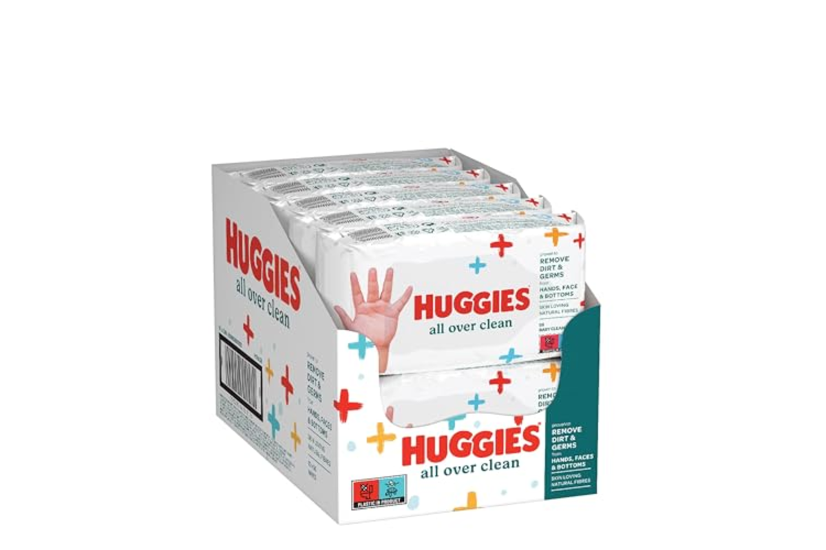Huggies All Over Clean lingettes bebe 10 paquets de 56 lingettes fibres naturelles