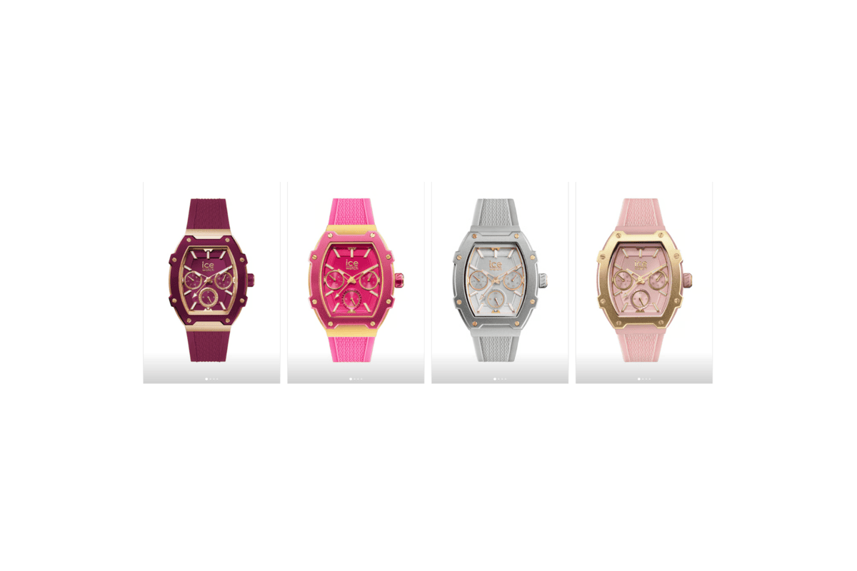 Bon plan Ice Watch Boliday bordeaux rose blanc rose pale quartz silicone 35,90 euros au lieu 169 euros multi-coloris mai 2026