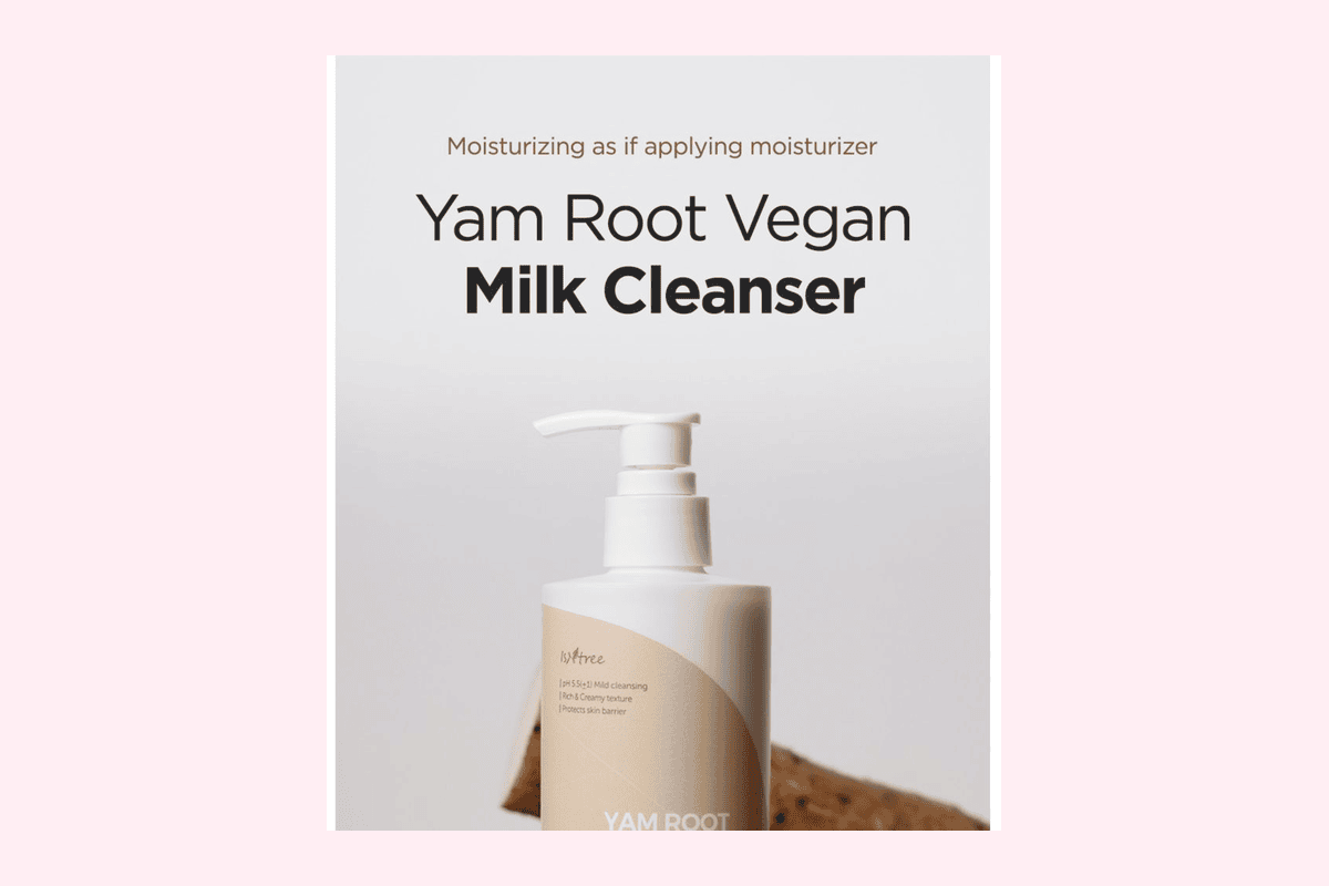 Isntree Yam Root Vegan Milk Cleanser lait nettoyant visage 220 ml K-beauty coréenne vegan à l'igname YesStyle 10,74 euros au lieu de 21,49 euros